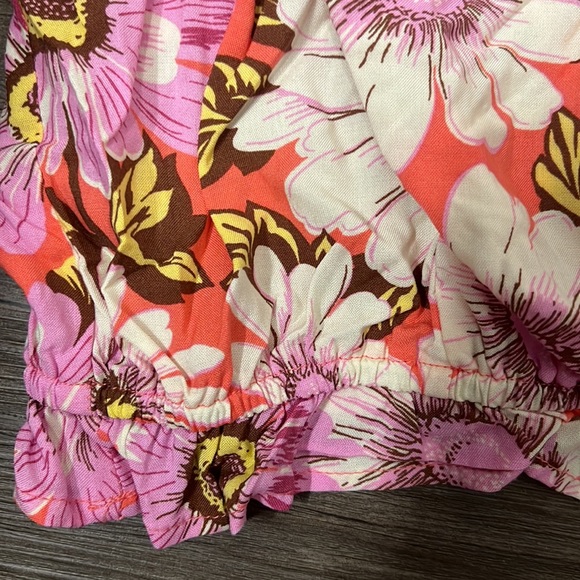 Lily Rose Floral Ruffle Boho Crop Top Junior’s Large - Picture 3 of 5